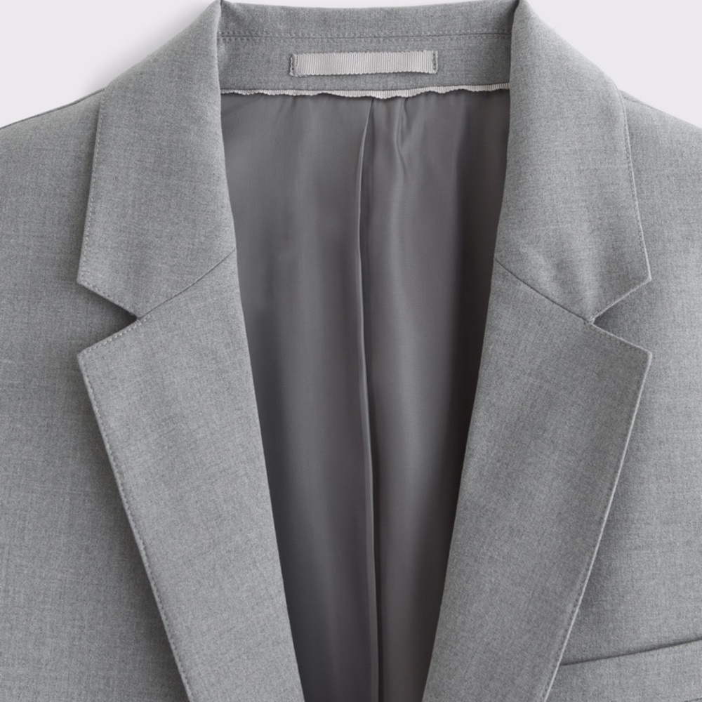 Men's Abercrombie A&F Collins Classic Blazer (Gray) - Picture 5 of 11